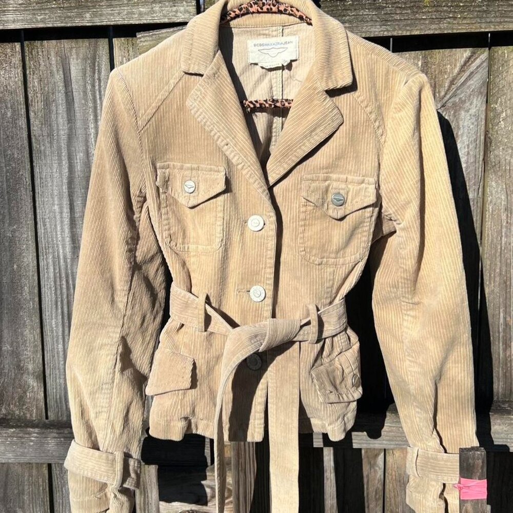 Vintage Y2K BCBG Maxazria Corduroy Tie Jacket.